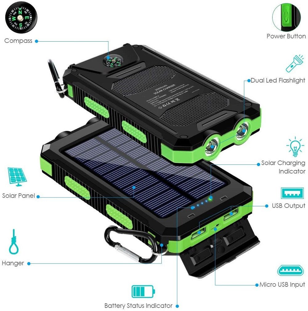🔥Waterproof Solar Power Bank